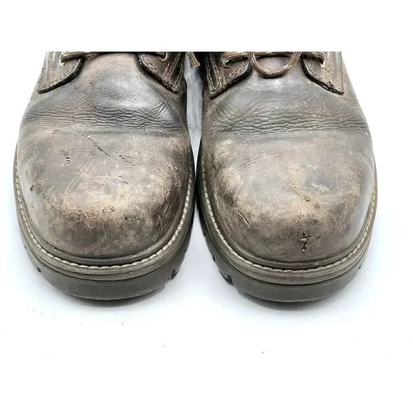Caterpillar Brown Leather Steel Safety Toe Work Boots Men's Size 8.5 M - Picture 6 of 15